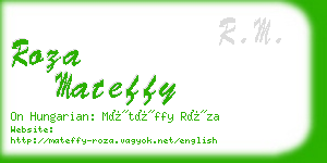 roza mateffy business card